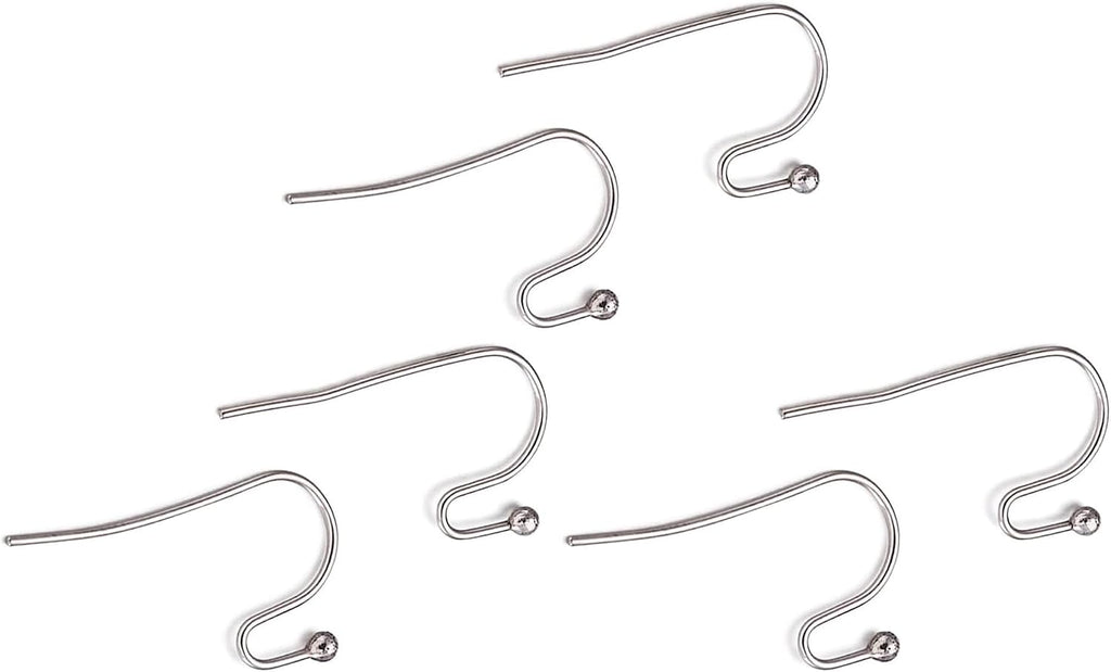 300-Piece Hypoallergenic 316 Stainless Steel French Hook Ball Dot Ear Wires 22x12x2mm