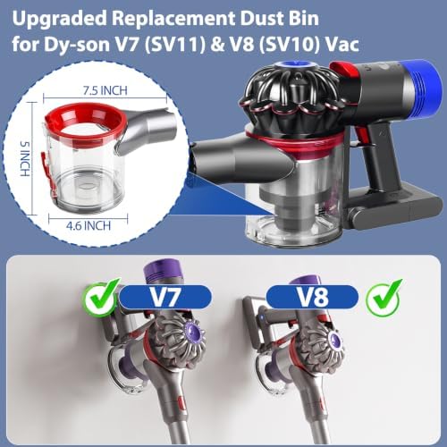 V8 V7 Replacement Dust Bin for Dy-son V7 V8 SV10 SV11 Cordless Vacuum