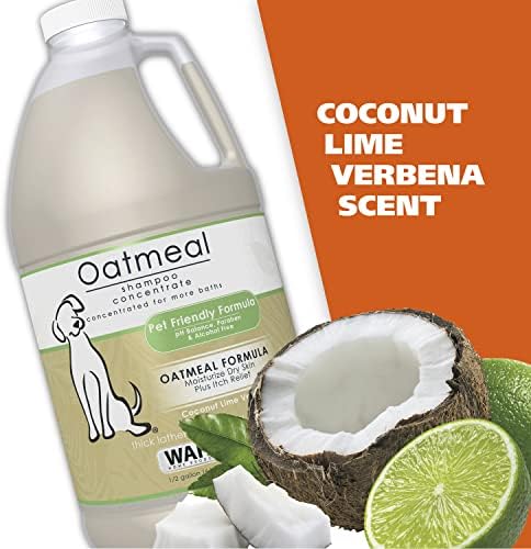 Wahl USA Dry Skin & Itch Relief Pet Shampoo for Dogs – Oatmeal Formula with Coconut Lime