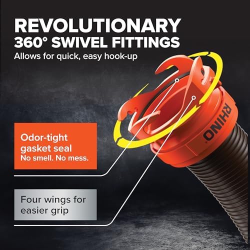 Camco RhinoFLEX 20-Ft Complete RV Sewer Hose Kit - Made in the USA