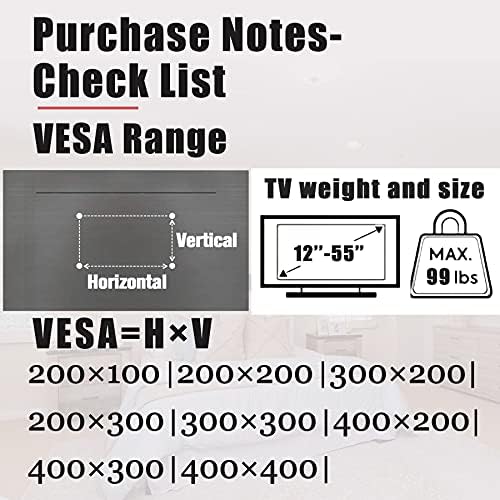 No Stud TV Wall Mount, Studless Drywall TV Hanger for 12-55 Inch TVs
