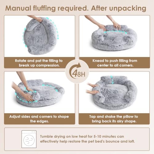 EHEYCIGA 23" Calming Donut Dog Bed for Small Dog & Cat Washable Pet Couch
