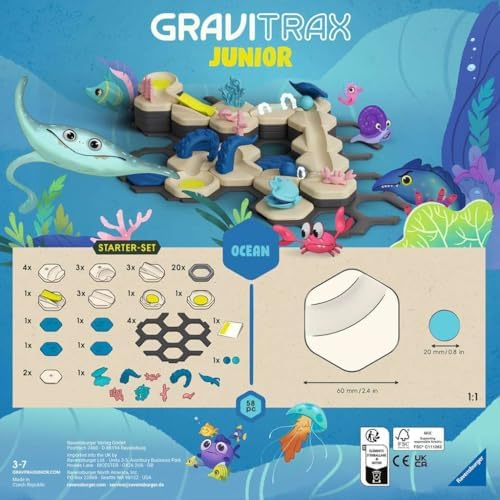 Ravensburger GraviTrax Junior Starter Set - My Ocean - 58-Piece Marble Run Game