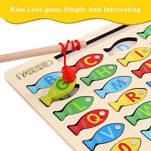 Magnetic Wooden Fishing Game Toy for Preschoolers