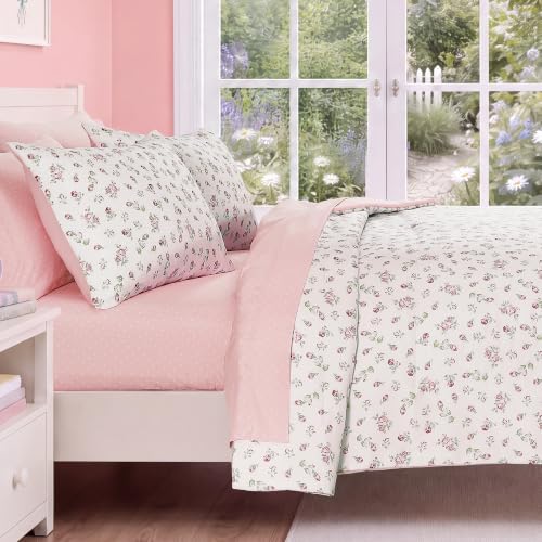 Full Size Comforter Set for Girls Floral Cottagecore 7 Pieces Bed in a Bag