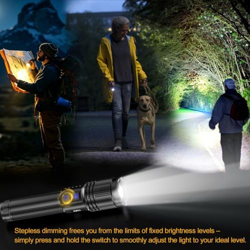 Rechargeable Flashlight 100000 High Lumens, Super Bright Flash Light