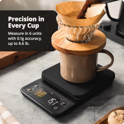 Greater Goods Coffee Scale with Timer, 0.1g Precision for Espresso & Matcha