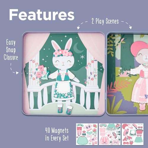 Stephen Joseph Travel TIN Magnetic Dress UP Bunny and CAT