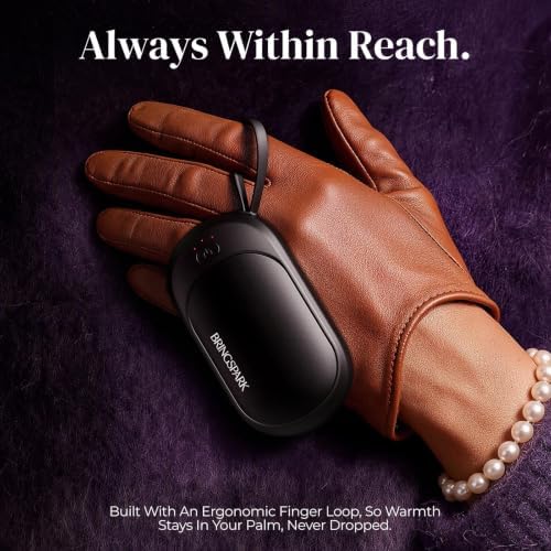 Magnetic Rechargeable Hand Warmers Built-in Loop, Palm-sized, 2-Pack