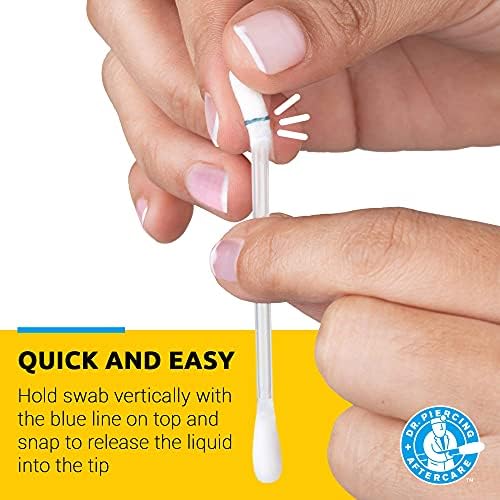 Dr. Piercing Aftercare Swabs – Piercing Bump Saline Solution for Cleansing Earring, Nose