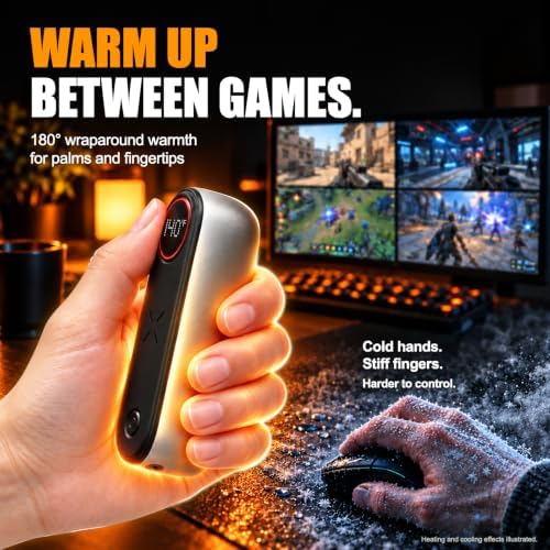 Hand Warmers Rechargeable, Upgraded 180° Wraparound Fingertip Heat