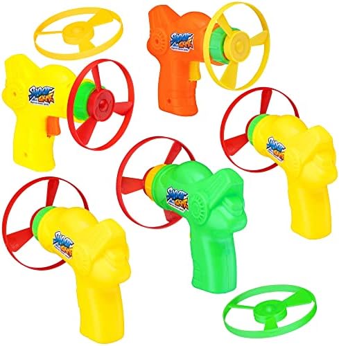 12 Pack Flying Disc Shooters for Kids, Interactive Cat Fetch Spinning Saucer Launcher