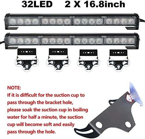 ASPL 2x 16.8 inch Strobe Light Bar 32LED Dash Lights