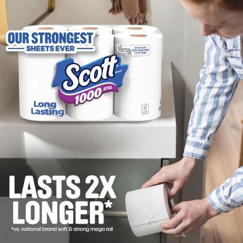 Scott 1000 Toilet Paper, 18 Rolls, 1000 Sheets per Roll