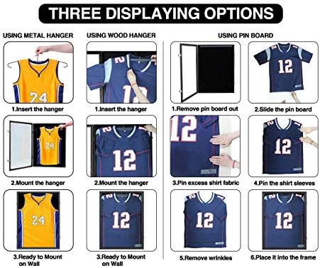 IHEIPYE Jersey Display Frame Case, Large Sport Jersey Shadow Box, Black