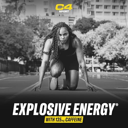 C4 Sport Pre Workout Powder with 135mg Caffeine, Blue Raspberry, 30 Serv