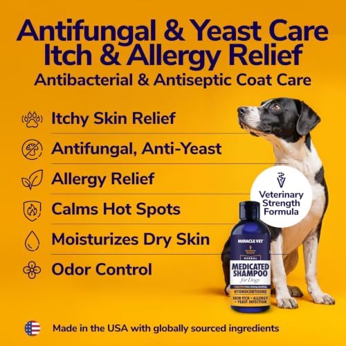 Miracle Vet Medicated Dog Shampoo for Itchy Skin Relief 8 fl oz