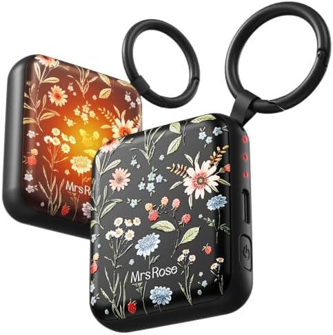 Ultra Thin Rechargeable Hand Warmers 2 Pack with Carabiner Ring