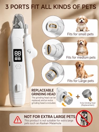 Dog Nail Clippers with Light, Dog Cat 2-in-1 Nail Clipper & Grinder Trimmer
