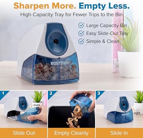 Bostitch Electric Pencil Sharpener, Standard Pencils, Blue