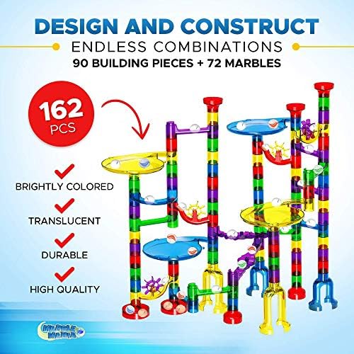 Marble Mania Marble Run - Marble Runs for Kids - 162 Piece Plus Storage Tub