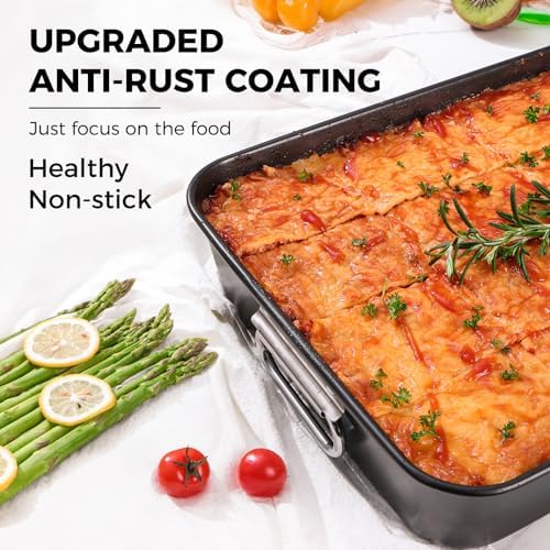 Lasagna Pan 3 Inch Deep, 15x10 Baking Pan for Oven, Nonstick Cake Baking Dish for Brownie