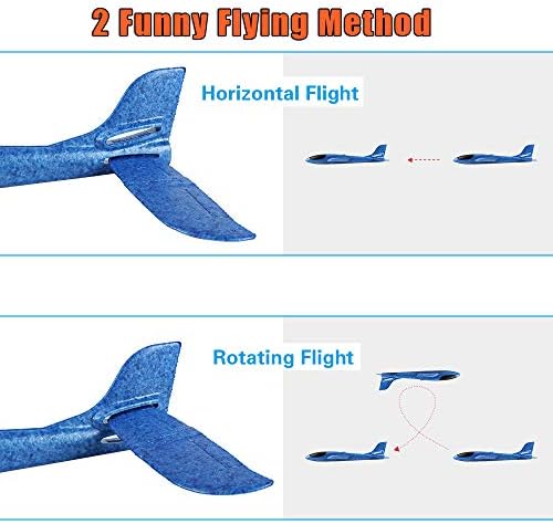 BooTaa 4 Pack Airplane/Flying Toys, 17.5" Large Throwing Foam Plane/Gliders