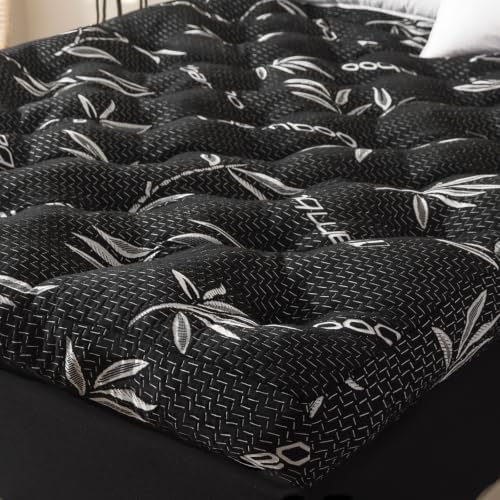 WhatsBedding 5 Inch Queen Mattress Topper Memory Foam Bamboo Viscose Air Layer