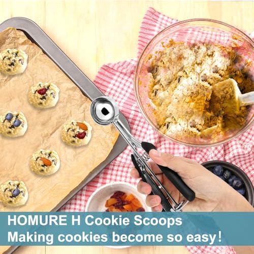 Cookie Scoop Set, Include 1 Tbsp/2 Tbsp/3 Tbsp, Cookie Dough Scoop