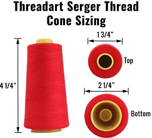 ThreadArt Polyester Serger Thread, 4 Cone Pack 2750yd 40/2, White