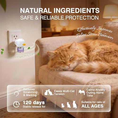Tcllka Cat Calming Pheromone Diffuser Effectively Relieve Anxiety Stress Cat Calming
