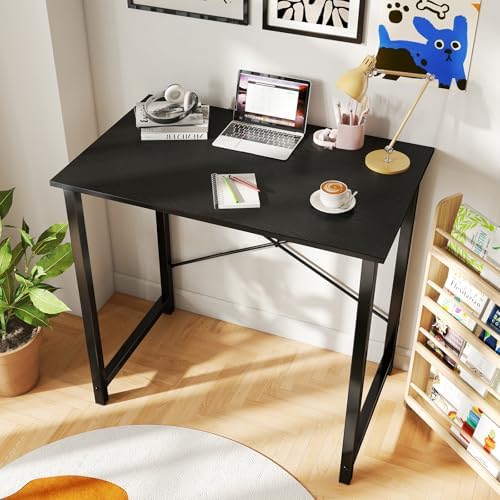 DUMOS 31.5 Inch Small Computer Desk, Home Office Desks for Bedroom, Black