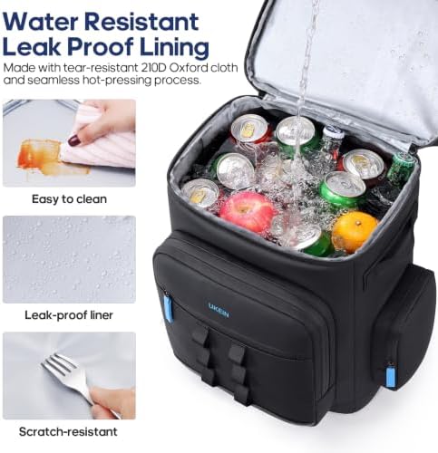Backpack Cooler Insulated Leakproof 50Cans Lunch Ice Chest Bag Double Deck