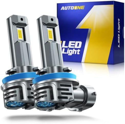 AUTOONE H11/H9/H8 LED Bulb, 70000LM 1:1 Size No Flickering, Quick Install