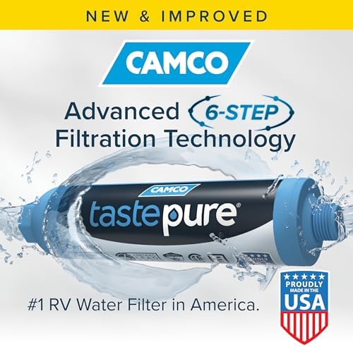 Camco Tastepure RV Water Filter 2-pk - GAC & KDF Filtration-Made in the USA