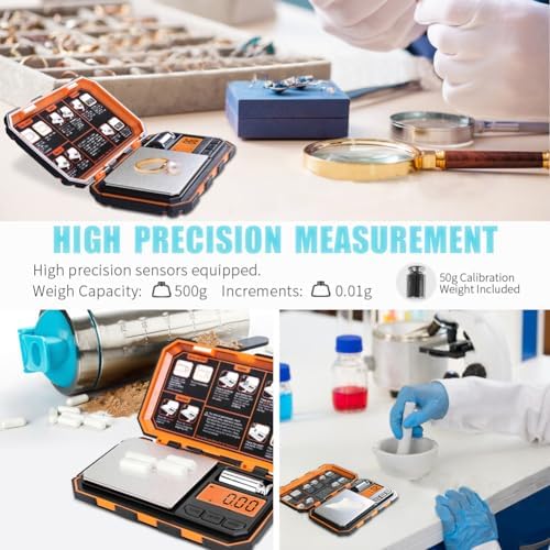 Fuzion Digital Pocket Scale, 500g x 0.01g Gram Scale, High Precision