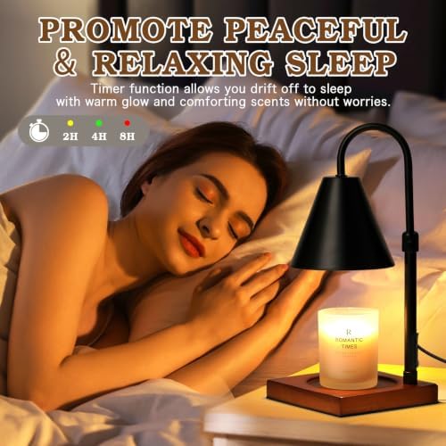 Modern Candle Warmer Lamp with Timer, Dimmable Bowl Candleholders