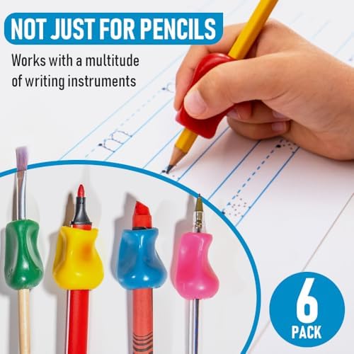 The Pencil Grip Original Pencil Grippers 6 Pcs, Improves Kids Handwriting