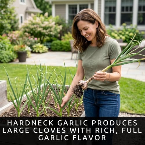 4 Hardneck Garlic Bulbs for Planting, Large Cloves for Home Gardens