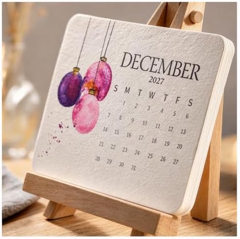 Eco-Friendly Plantable Paper Calendar 2027, Biodegradable Monthly Paper Planner