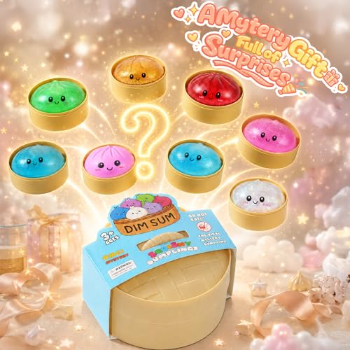 4PCS Dumpling Squeeze Toys, Squishy Mystery Box, Relief for Desk Decor