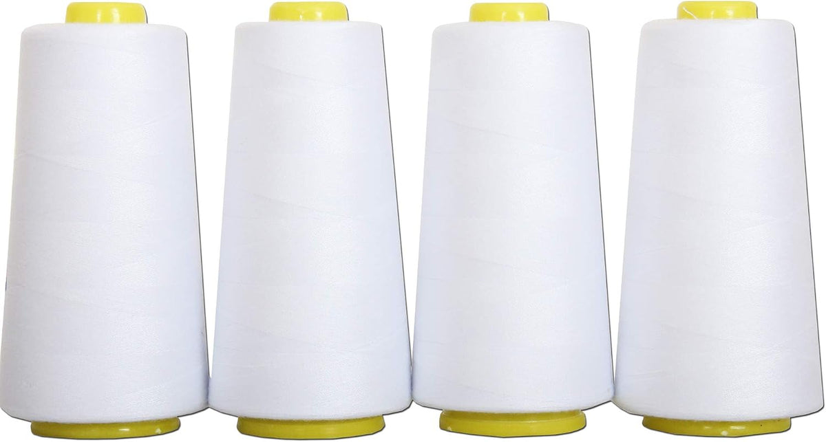 ThreadArt Polyester Serger Thread, 4 Cone Pack 2750yd 40/2, White