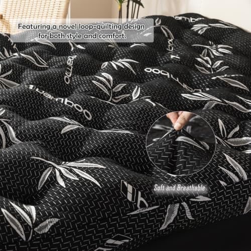 WhatsBedding 5 Inch Queen Mattress Topper Memory Foam Bamboo Viscose Air Layer