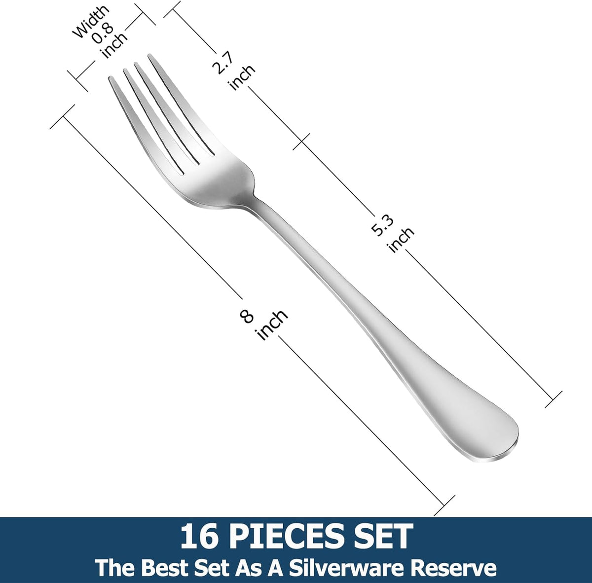 Dinner Forks,Set of 16 Top Food Grade Stainless Steel Silverware Forks,Table