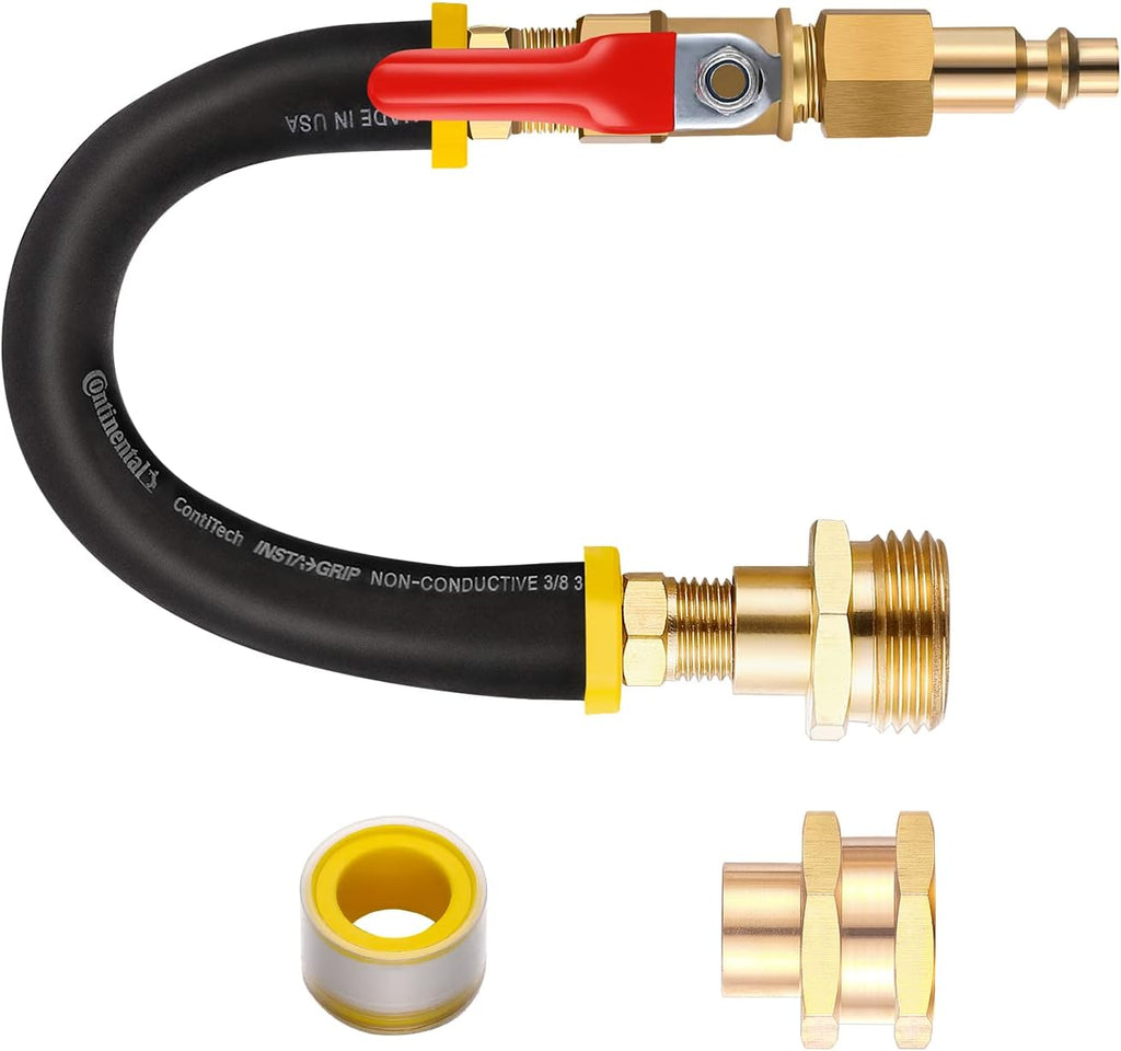 RV Winterizing kit & Sprinkler Blowout Adapter with shut off valve Air compressor