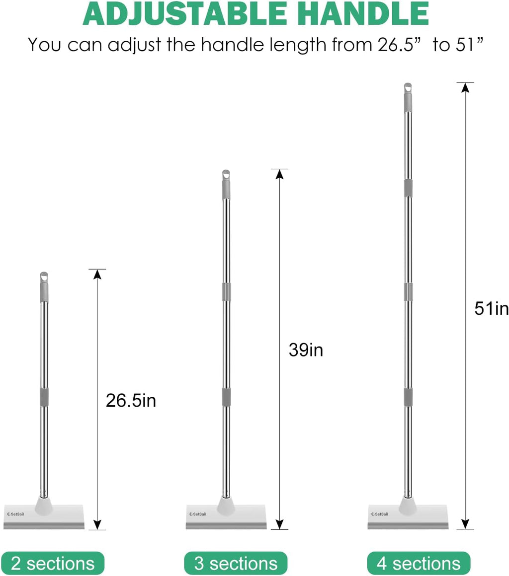 SetSail Floor Scrub Brush with 51-Inch Long Adjustable Handle 2 in 1 Scrape