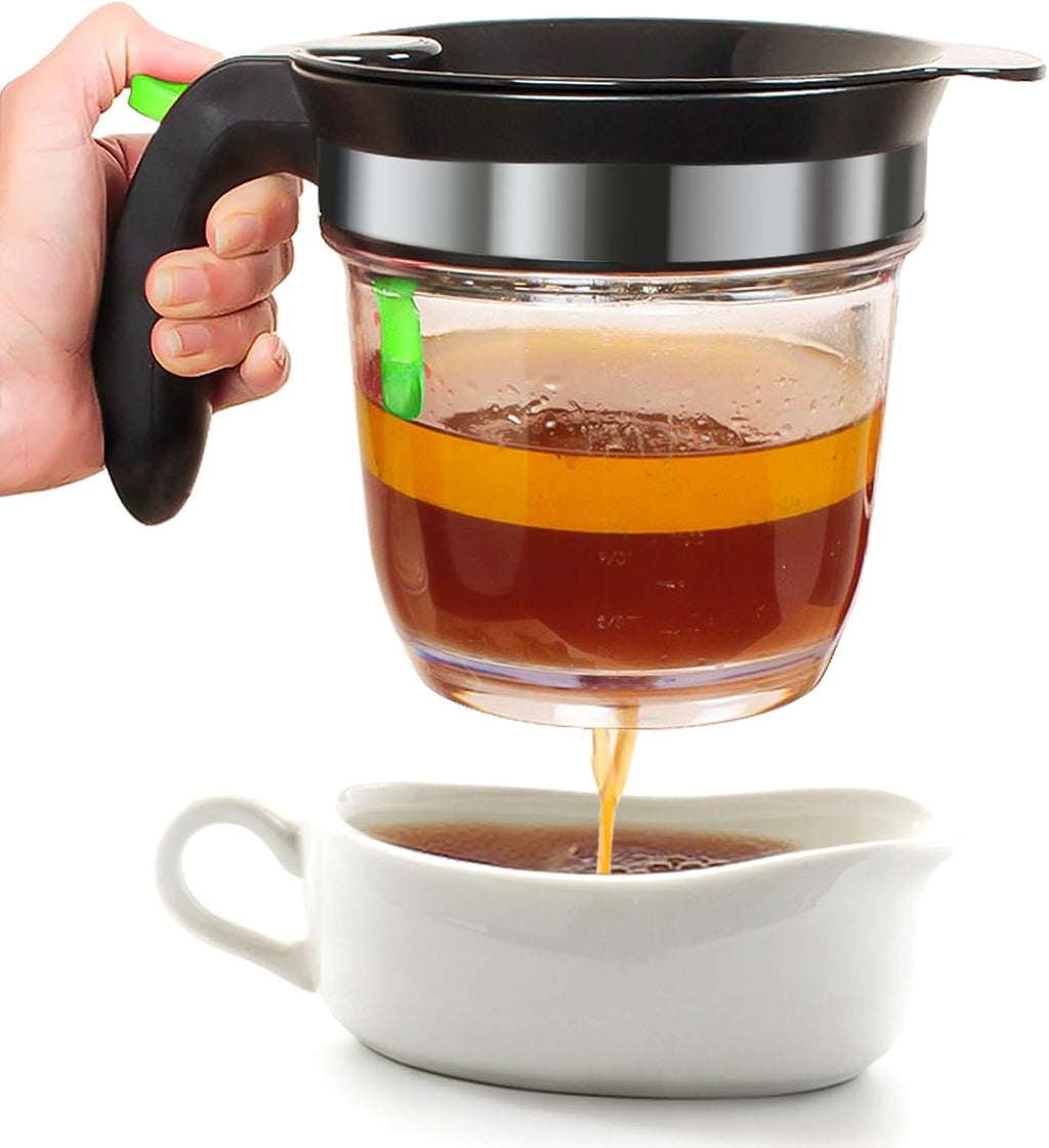 Vondior Fat Separator With Bottom Release, 4 Cup Oil Separator for Cooking