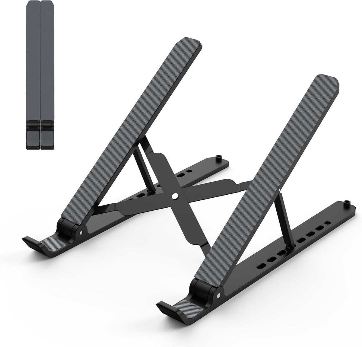 Tonmom Laptop Stand for Desk, Adjustable Laptop Riser, Black