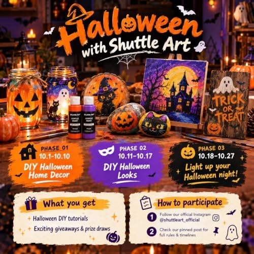 Shuttle Art Acrylic Paint, 36 Colors Acrylic Paint Set with Brushes & Palette