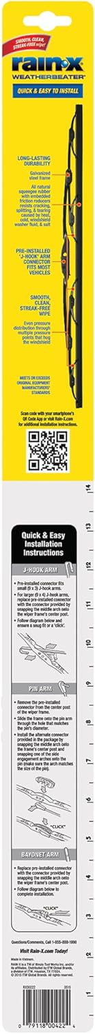 Rain-X 820149 WeatherBeater Wiper Blades, 22" Windshield Wipers (Pack of 2)